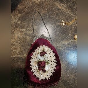 Vintage Elegant Burgundy Coin Purse